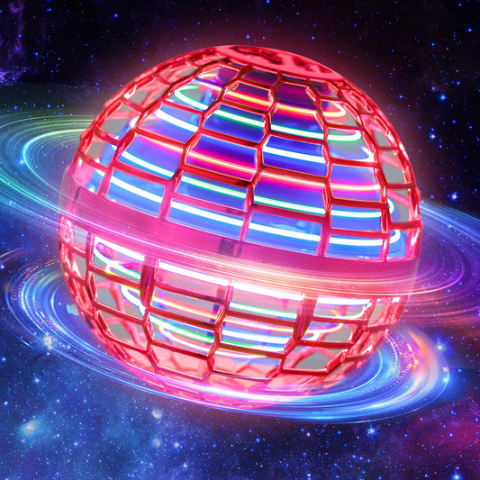 MERRYHOME Flying Ball Toy red front view, safe indoor play for all ages.