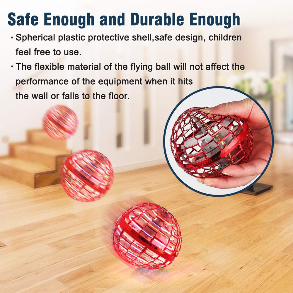 MERRYHOME Flying Ball Toy red USB charging, quick charge for longer play sessions.