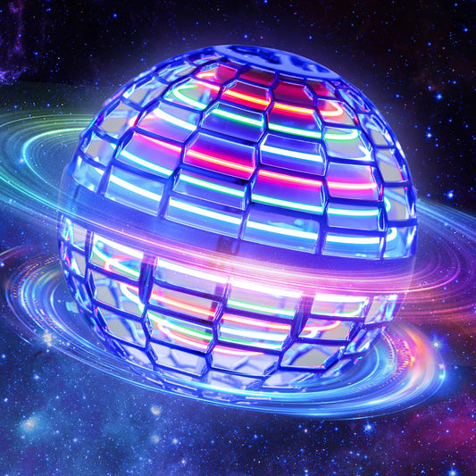 MERRYHOME Flying Orb Ball Toy blue side view for easy practice and smooth spins.