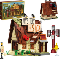 Mesingo Mystery House building set with gravity shack and assembly focus for imagination.
