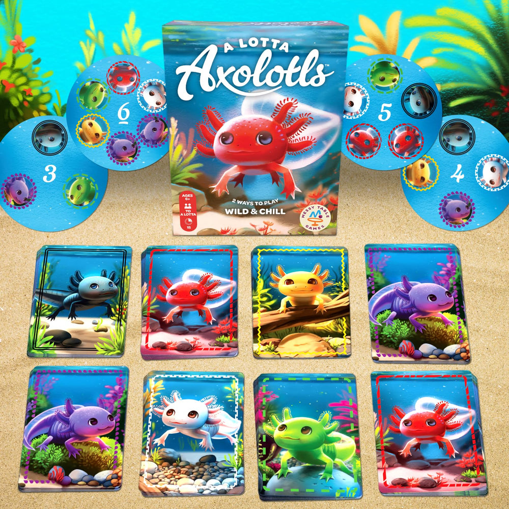 Messy Table Games A Lotta Axolotls illustrated cards spark imagination during game night