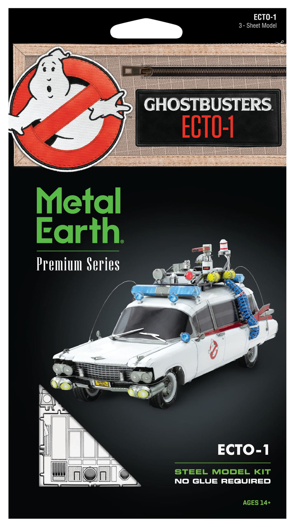 Metal Earth Ecto-1 Ghostbusters etched surfaces show fine detailing.