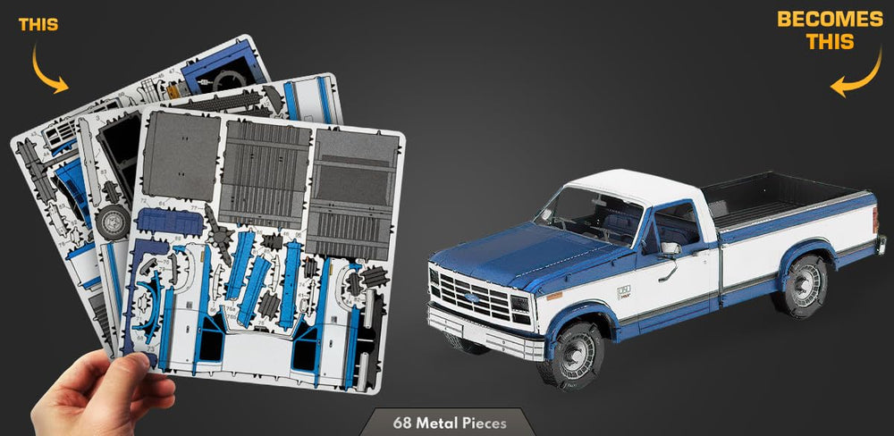 Metal Earth etched detail close-up of truck cab and grille