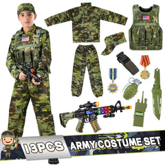 Metemot army toy set includes grenade, binoculars, and walkie-talkie for vivid role play.