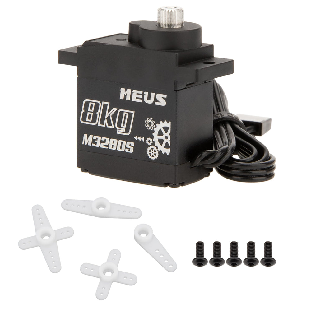 MEUS RACING 8KG servo metal gears close-up showing durability