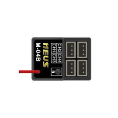 MEUS RACING M-04B bind button in action enabling quick pairing with MEUS transmitters.