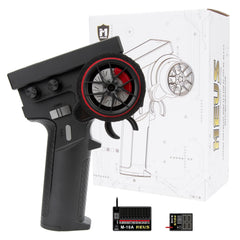 MEUS RACING ME-10B transmitter front view showing ergonomic design and controls
