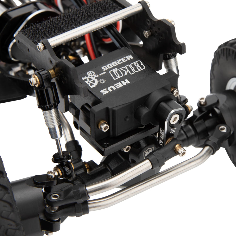 MEUS Racing SCX24 25T servo horn ensures smooth gear engagement.