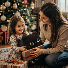 Mewaii black cat plush travel-friendly friend on the go.