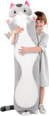 Mewaii cat body pillow soft texture supports back and neck during lounging.