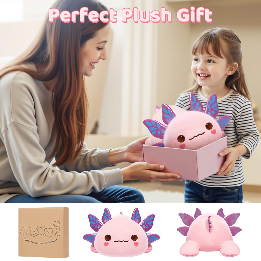 Mewaii gift-worthy axolotl plush, 13-inch size