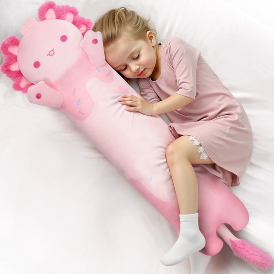 Mewaii Long Axolotl Plush 50cm offers a snug, huggable companion for playtime and cuddles.