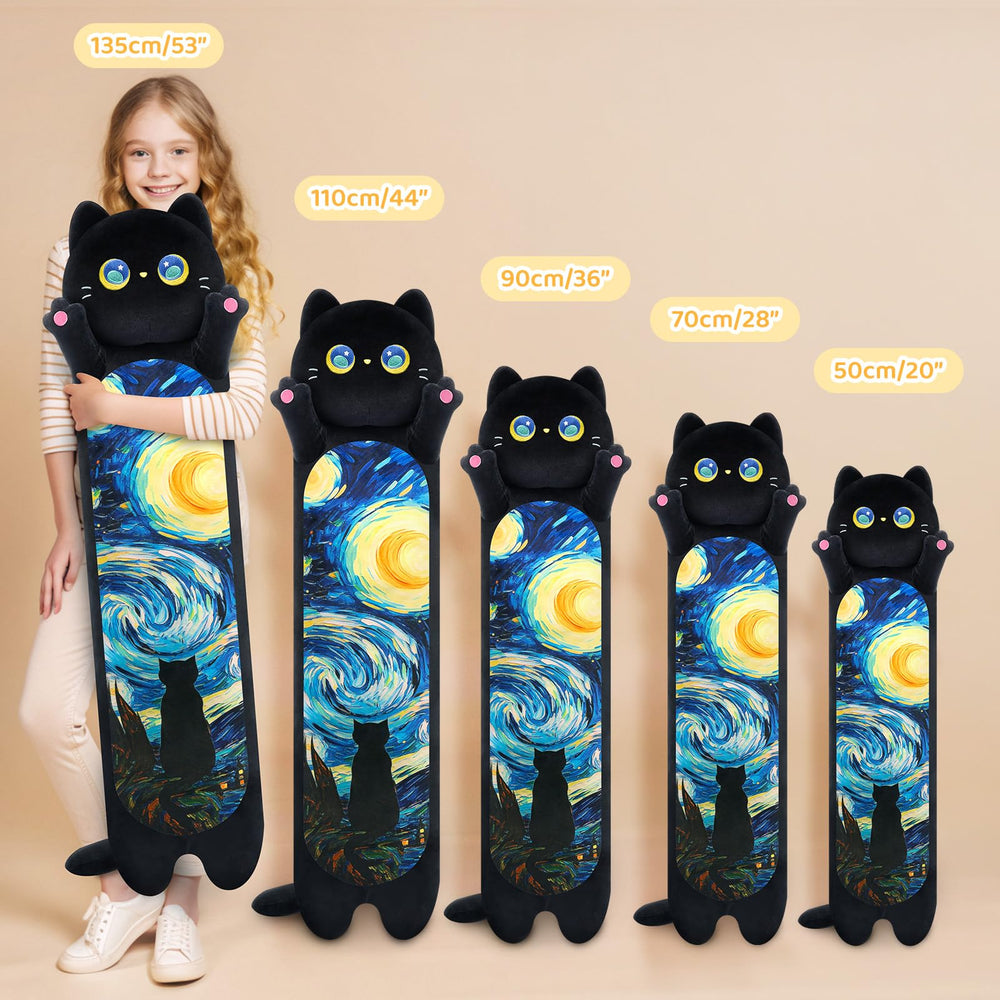 Mewaii long cat plush 130cm size for bedtime cuddles