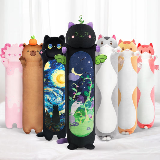 Mewaii Long Cat Plush 50cm for snug hugging and versatile pillow use.