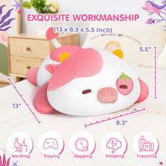 Mewaii strawberry cow plush pillow nap pillow; perfect for cozy daytime rests.