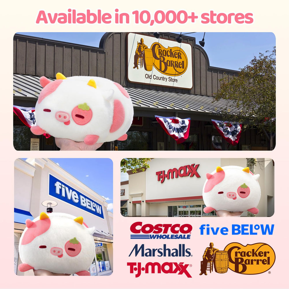 Mewaii Strawberry Cow Plush vacuum packaging creates an unboxing moment
