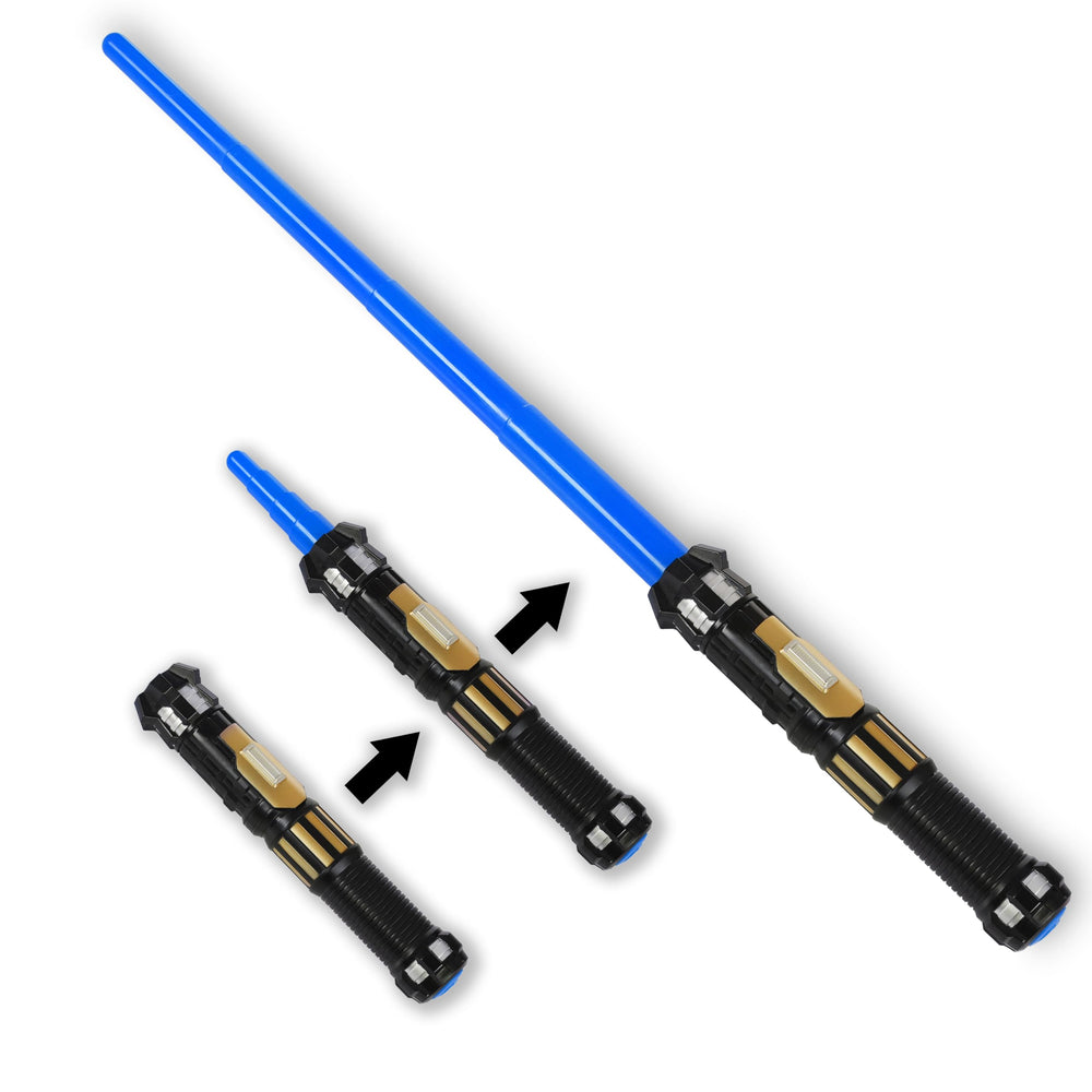MewduMewdu light up saber toy with fully retracted blue blade, safe for kids' play and cosplay