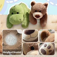 Mewkou 24-inch weighted bear stands tall for comforting cuddles.