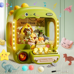 MEWOCHEE dinosaur claw machine side view highlighting durable home use.