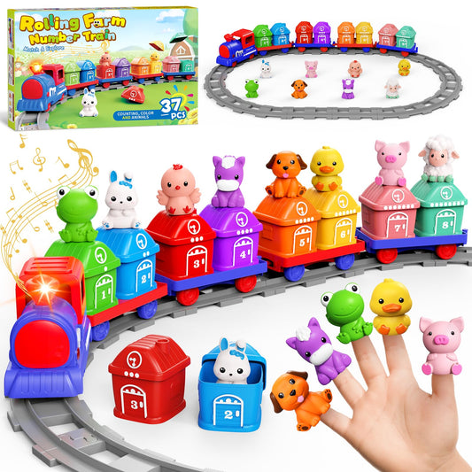 Meytccve electric train set in action for toddlers with chugging sound