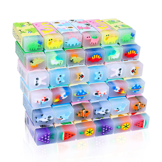 MEZHOBBY 35PCS cute animal erasers pack—ideal for classroom activities and daily erasing fun.