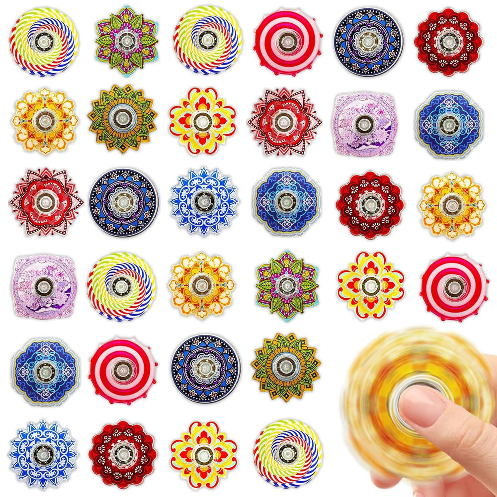 MEZHOBBY mini fidget spinner with bohemian patterns for sensory focus and classroom prizes