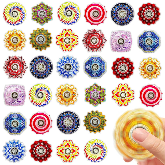 MEZHOBBY mini fidget spinner with bohemian patterns for sensory focus and classroom prizes