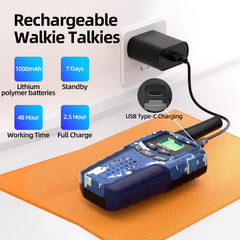 Mfcir Walkie Talkie with USB-C charging for quick, reliable power