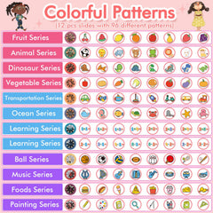 MFEESYOB 12-pattern slides guide kids through tracing and coloring.