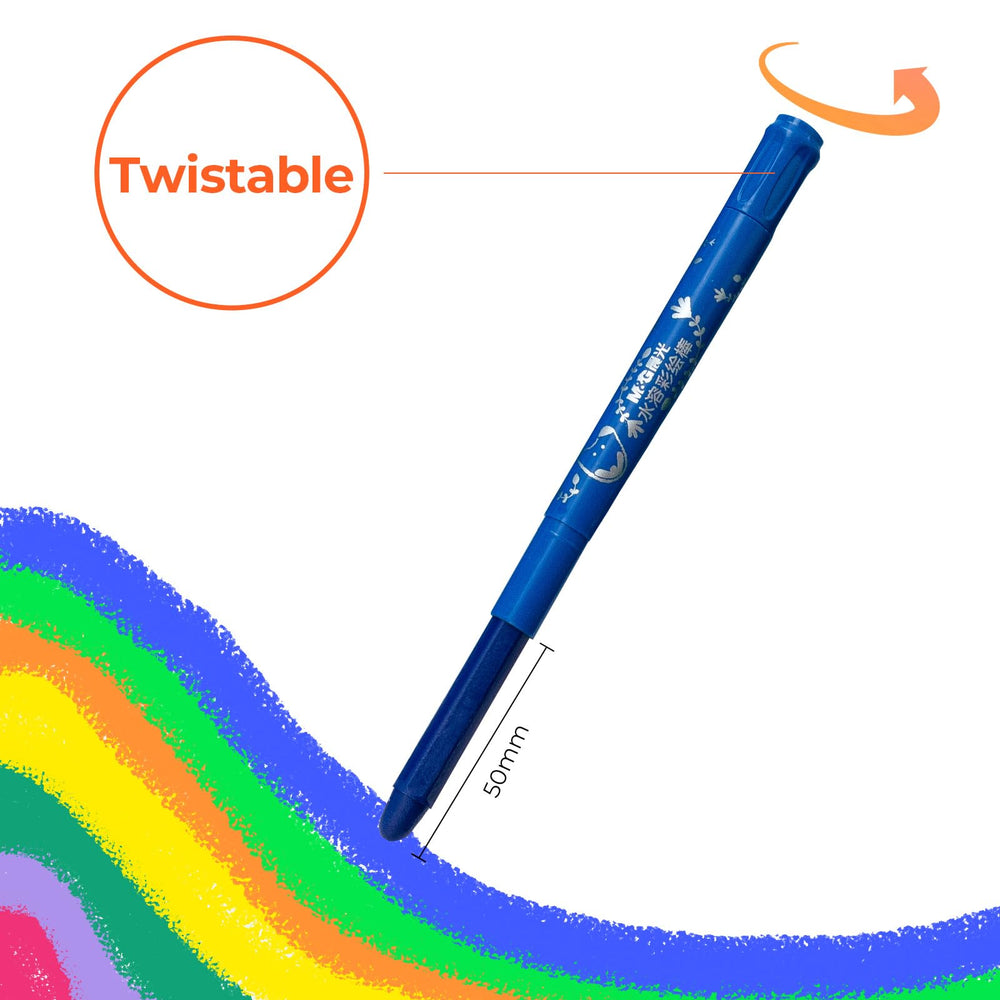 M&G Tempera Paint Sticks on paper deliver bright coverage without brushes or water.