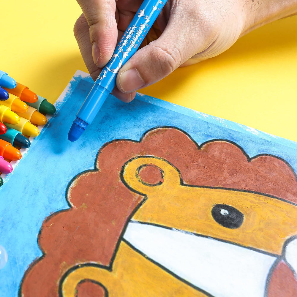 M&G 12 Colors tempera sticks dry quickly for ready-to-display artwork.