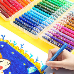 M&G washable tempera paint sticks color swatches showing vibrant 48 colors.