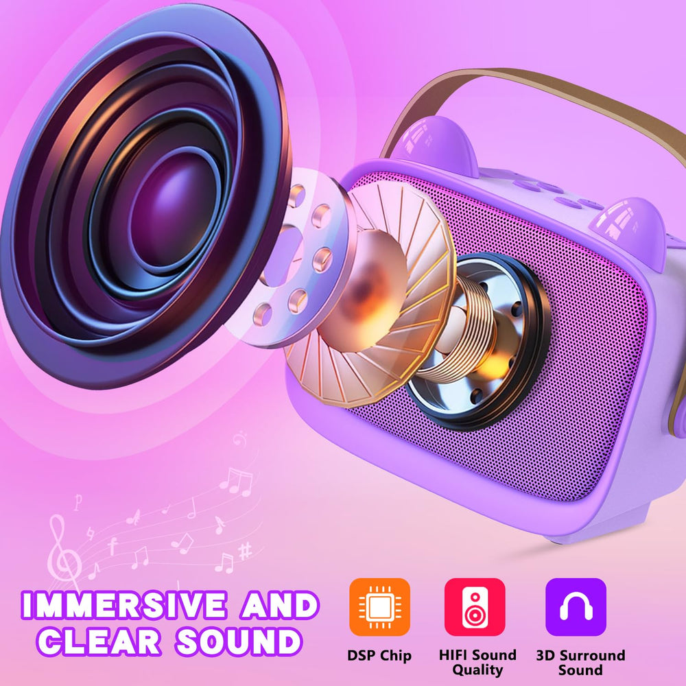 MgaoLo karaoke speaker showing vibrant light show synchronized to music