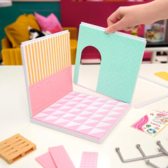 MGA's Miniverse ice cream shop wallpaper design 1 creates sweet ambience.