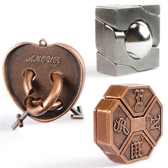 MHY large brain teaser puzzle metal ball assembly, ideal for challenging problem solving.