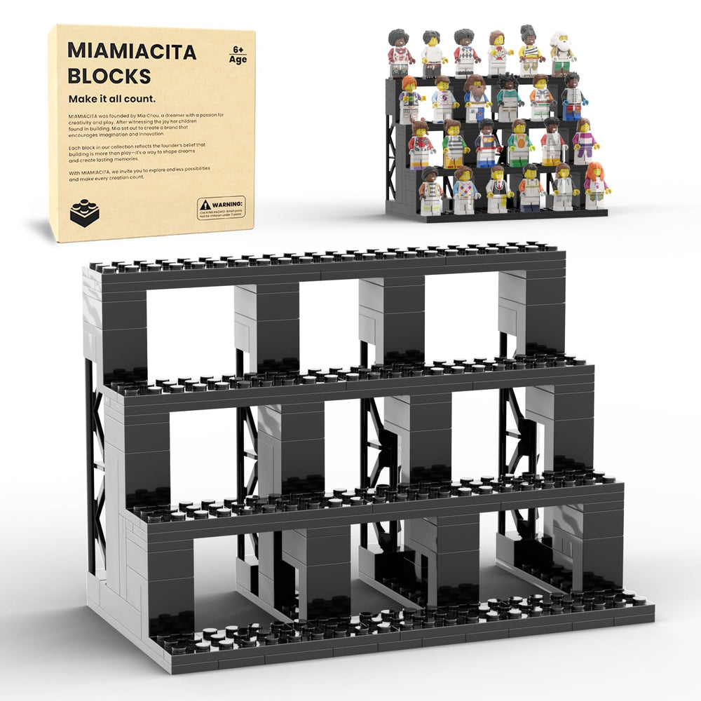MIAMIACITA Lego display case 4-tier shows 24 figures clearly for an organized collection.