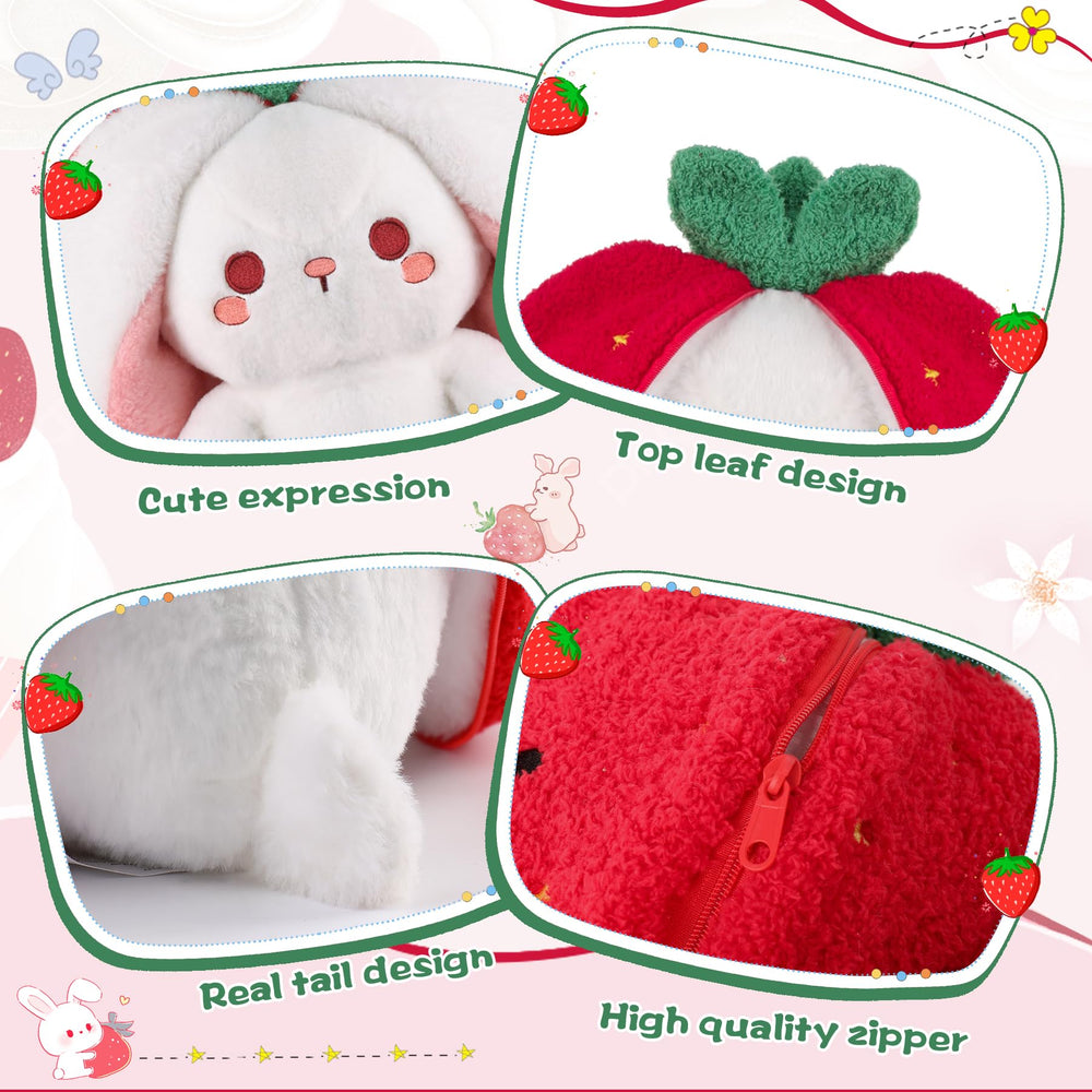 MIAODAM Strawberry Bunny Plush adds charming nursery decor and gentle texture