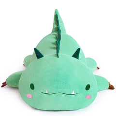 MIAOHAHA dinosaur plush face close-up, showcasing its cute features.