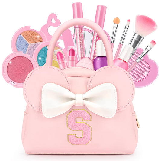 Mibasies kids real makeup kit 18pcs in a pouch, ready for creative play.
