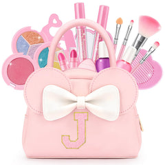 Mibasies Kids Real Makeup Kit front view in initial mouse purse for imaginative play.