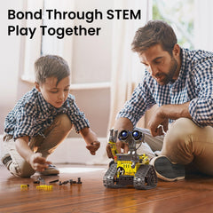 Mibido STEM robot kit parts list showing diverse pieces for creative builds
