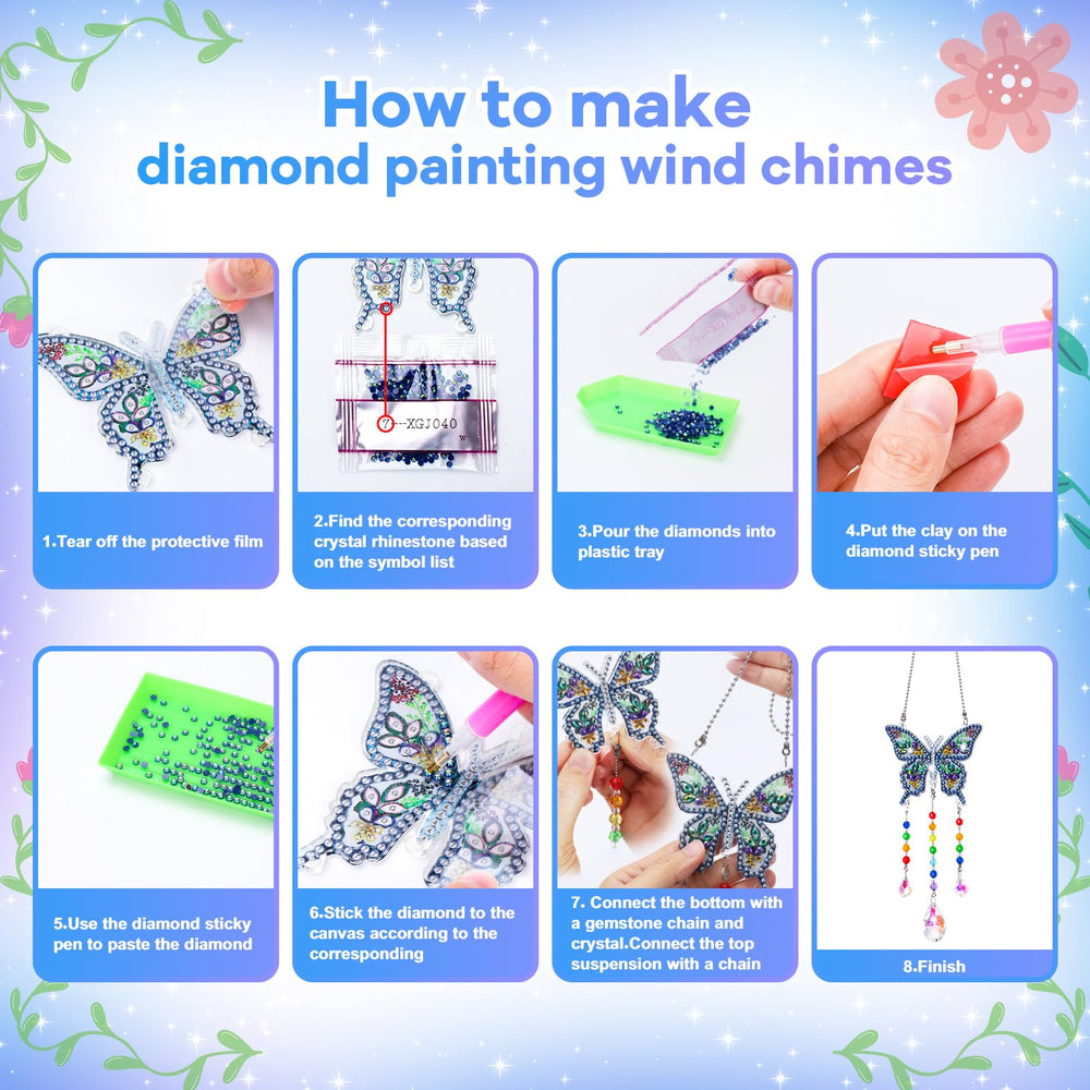 Micaracy Diamond Art Kit acrylic panels for durable wind chime crafting