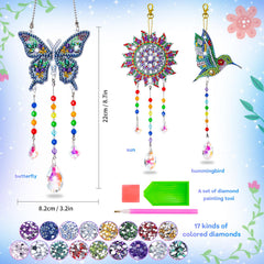 Micaracy Diamond Art Kit crystal pendants ready for gem placement