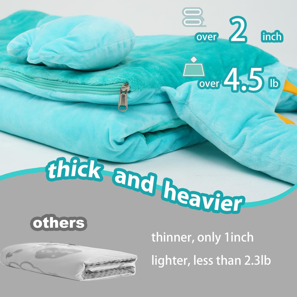 Micling dinosaur plush fabric exterior for soft, skin-friendly comfort.