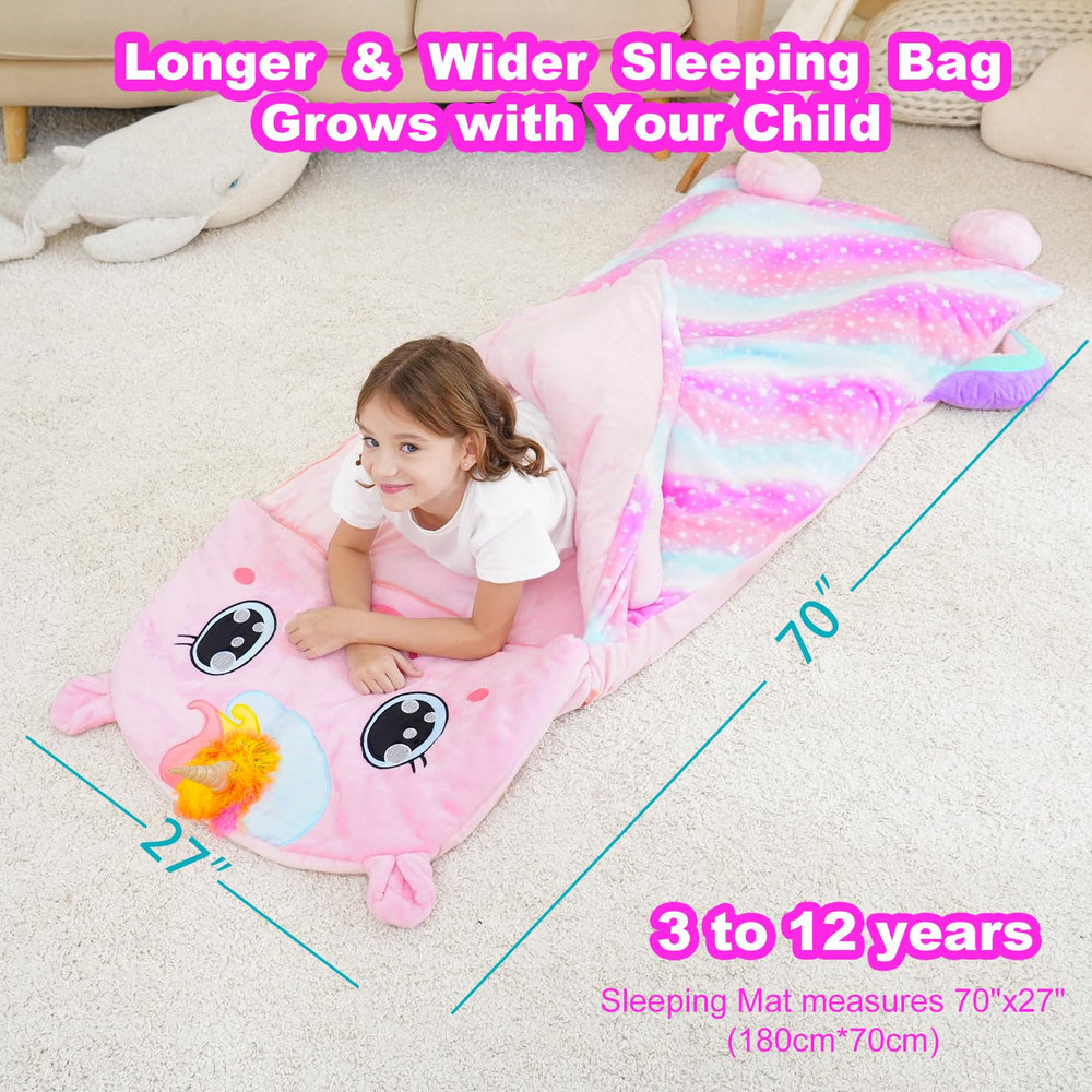 Micling sleeping bag folded into pillow for travel and comfort