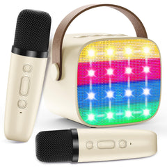 MicQutr karaoke machine front view, compact design ideal for at-home kids' music sessions.