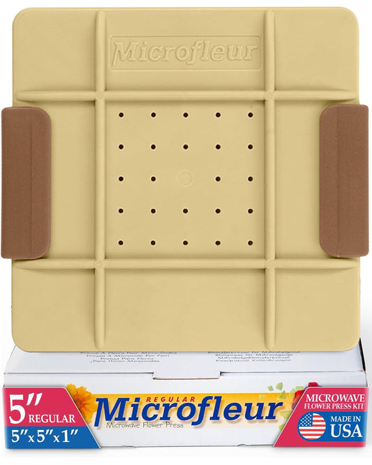 Microfleur microwave flower press kit contents for quick drying of small blooms.