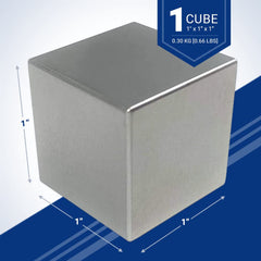 Midwest Tungsten Service tungsten cube 1-inch back view, authentic heavy feel.
