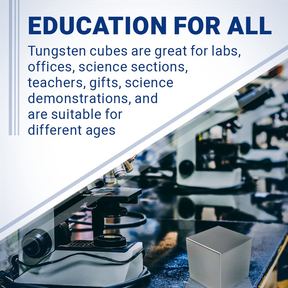 Midwest Tungsten Service tungsten cube 1-inch rounded-edges, safe handling for classrooms.