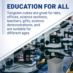 Midwest Tungsten Service tungsten cube 1-inch rounded-edges, safe handling for classrooms.